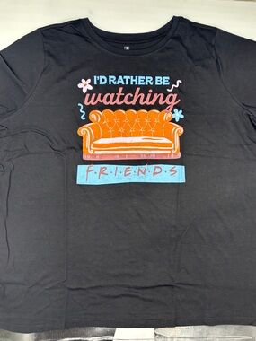 Torrid Friends Couch Classic Cotton Crew Tee in Deep Black